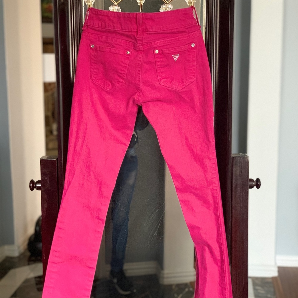 Like New Guess hot pink skinny jeans .